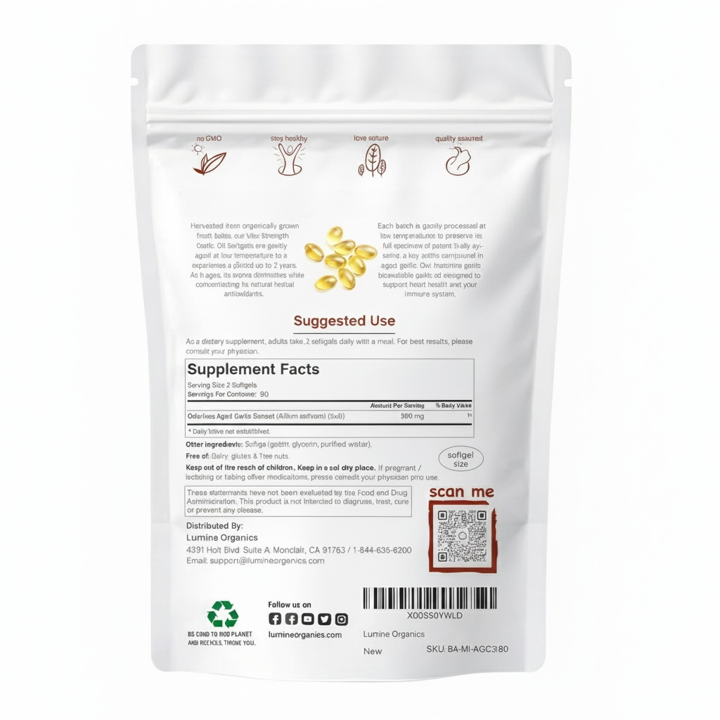 Odorless Aged Garlic Extract — Heart & Cholesterol Support Softgels